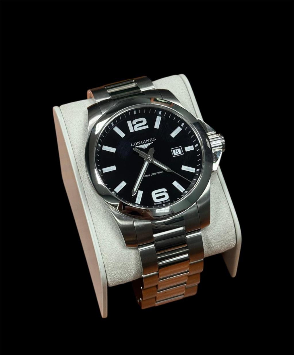 LONGINES 41MM CONQUEST QUARTZ BLACK DIAL – Jay Roberts Jewelers