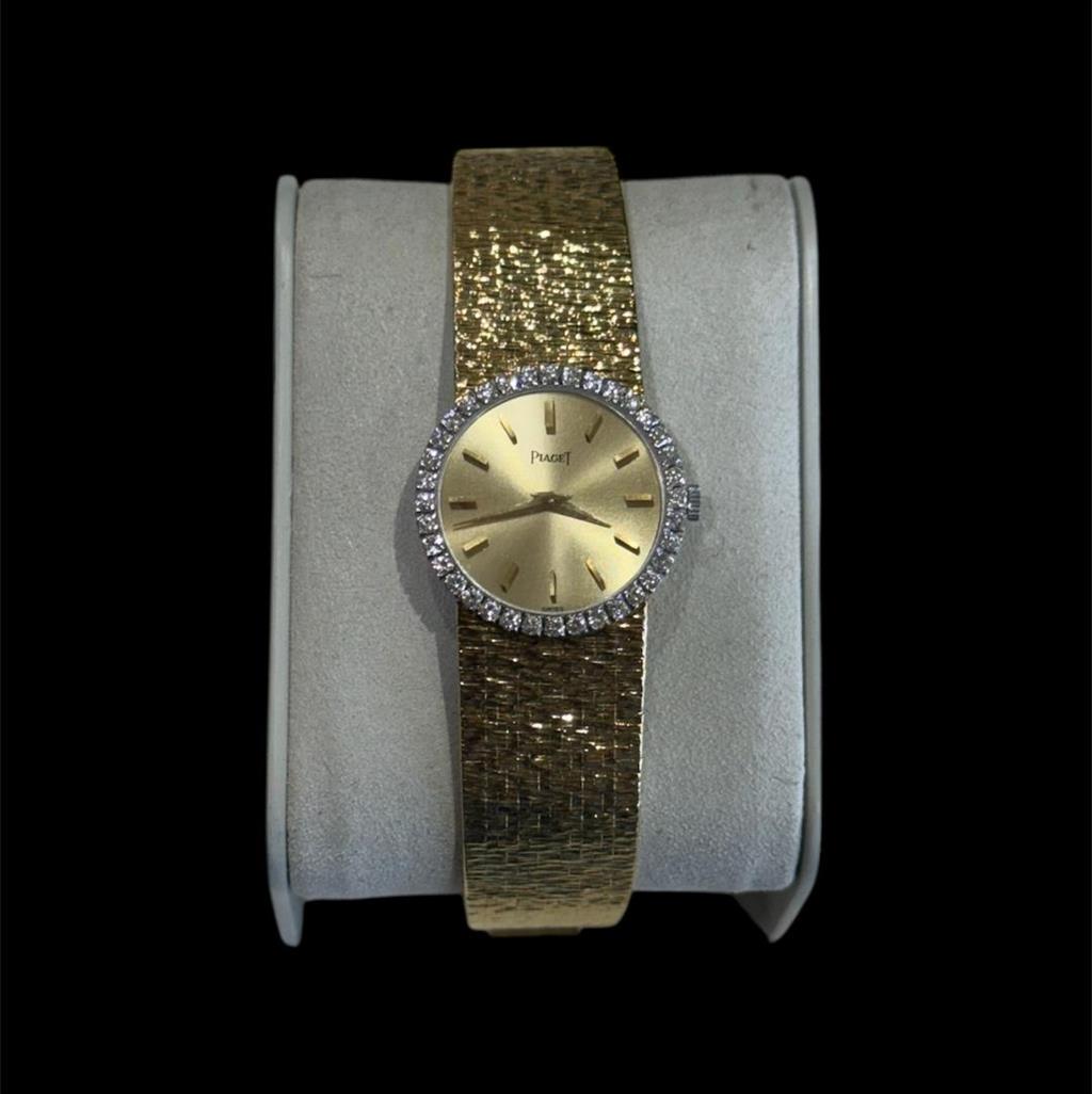 PIAGET 18K YELLOW GOLD DIAMOND BEZEL CHAMPANGE DIAL - Jay Roberts ...