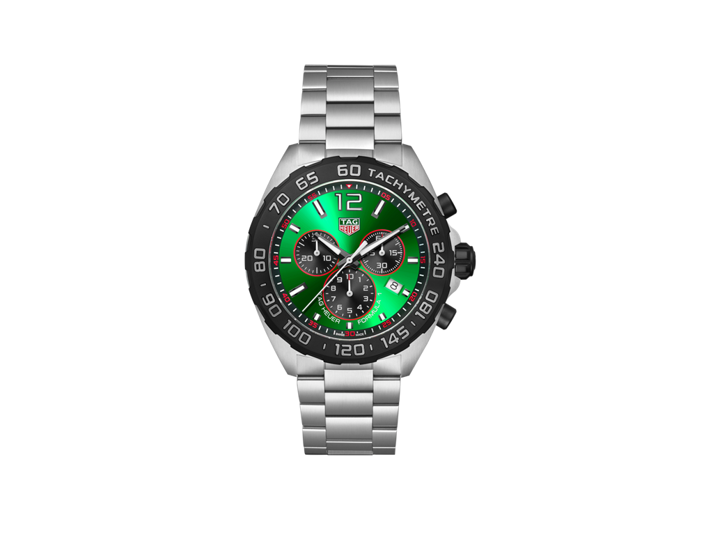 TAG Heuer Formula 1 chronograph green dial 43 CAZ101AP.BA0842