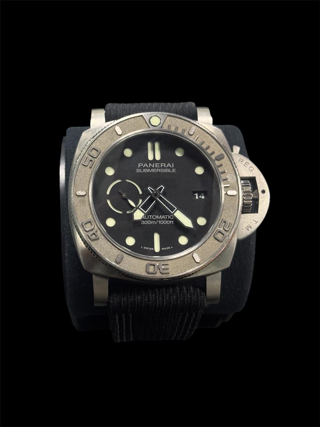 PANERAI 47MM SUBMERSIBLE MIKE HORN LIMITED EDITION BLACK DIAL BLACK NATO STRAP WITH ADDITONAL STRAP BOX AND PAPERS