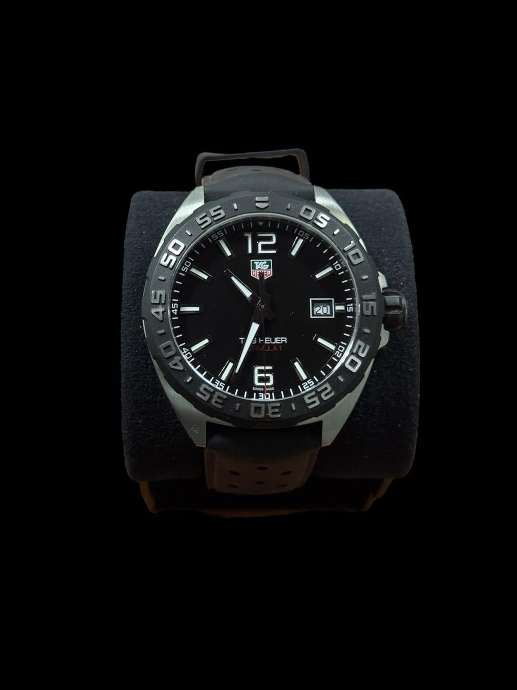 TAG HEUER SS FORMULA ONE BLACK BLACK BEZEL RUBBER STRAP BOX + PAPERS