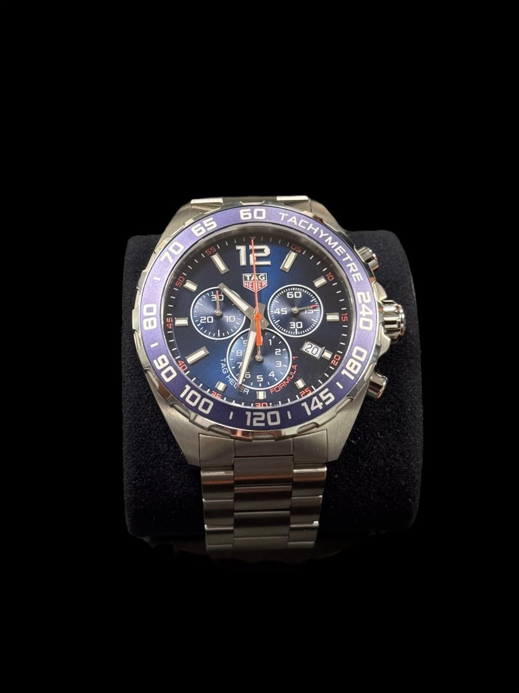 TAG HEUER FORMULA ONE CHRONOGRAPH BLUE DIAL BLUE BEZEL  BOX