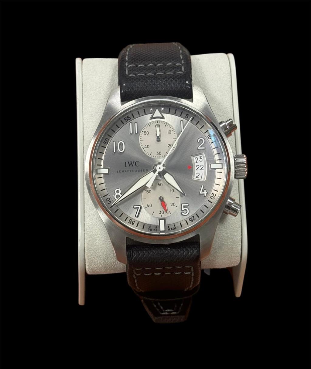 IWC 43MM PILOT SPITFIRE CHRONOGRAPH EDITION " JU - AIR " BOX + PAPERS