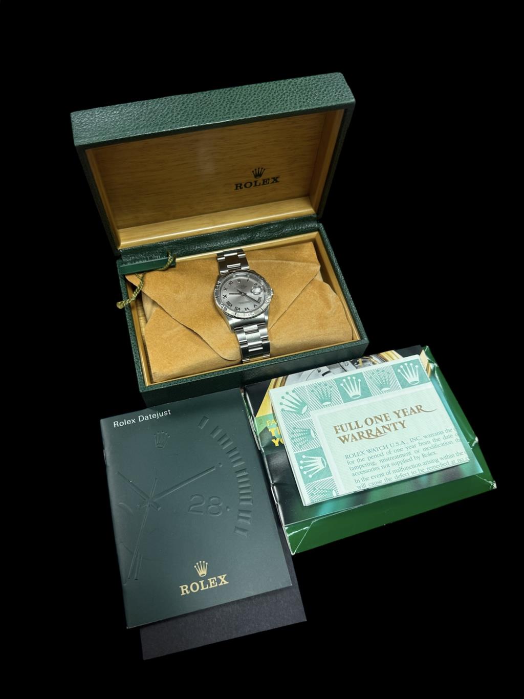ROLEX DATEJUST TURN O GRAPH SILVER DIA  BOX AND PAPERS
